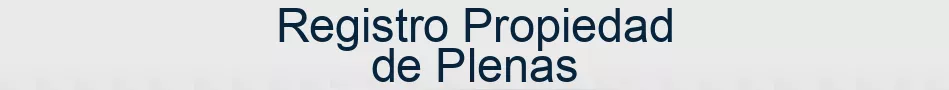 Registro Propiedad de Plenas