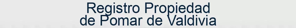 Registro Propiedad de Pomar de Valdivia