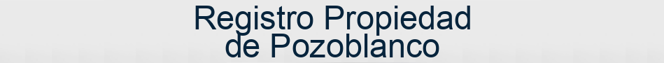 Registro Propiedad de Pozoblanco