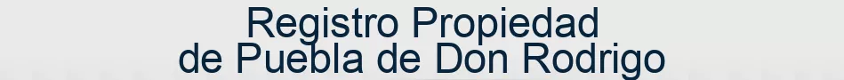Registro Propiedad de Puebla de Don Rodrigo