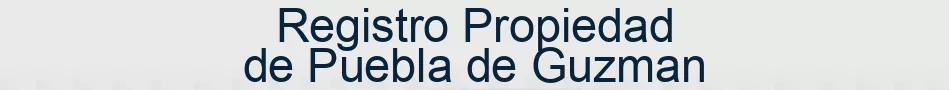 Registro Propiedad de Puebla de Guzman