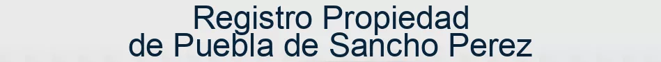 Registro Propiedad de Puebla de Sancho Perez