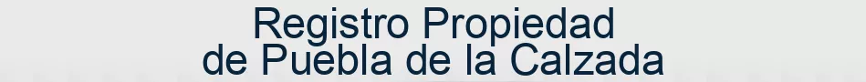 Registro Propiedad de Puebla de la Calzada