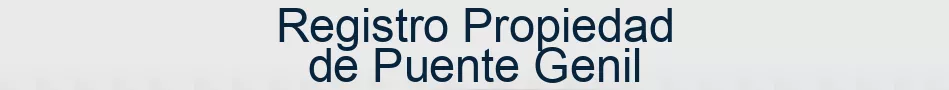Registro Propiedad de Puente Genil