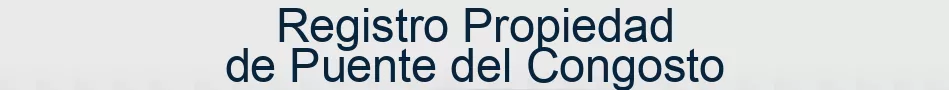 Registro Propiedad de Puente del Congosto