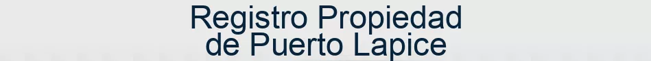 Registro Propiedad de Puerto Lapice