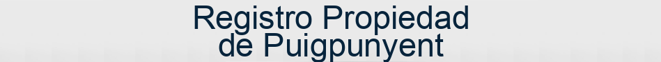 Registro Propiedad de Puigpunyent