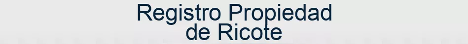 Registro Propiedad de Ricote