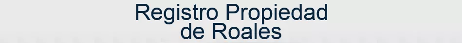 Registro Propiedad de Roales