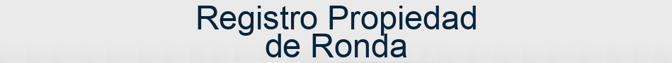 Registro Propiedad de Ronda