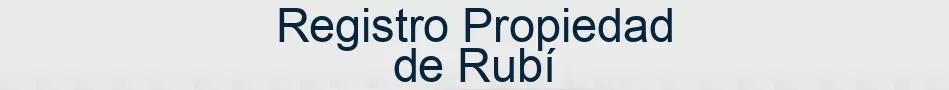 Registro Propiedad de Rubí