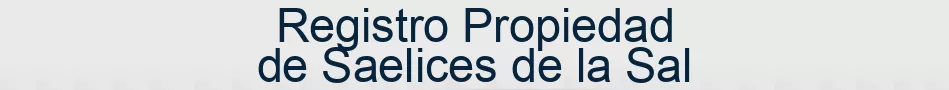 Registro Propiedad de Saelices de la Sal