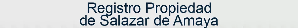 Registro Propiedad de Salazar de Amaya