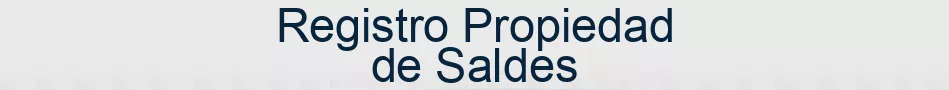 Registro Propiedad de Saldes