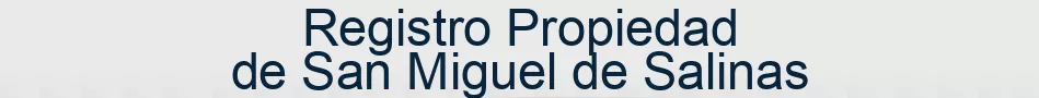 Registro Propiedad de San Miguel de Salinas