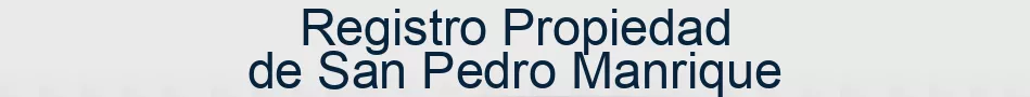 Registro Propiedad de San Pedro Manrique