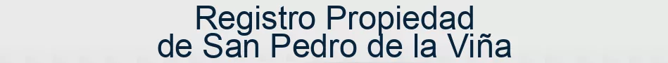 Registro Propiedad de San Pedro de la Viña