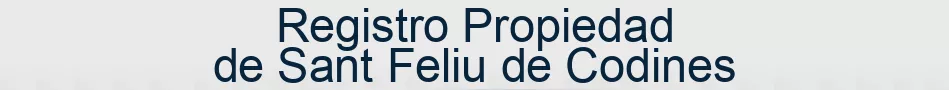 Registro Propiedad de Sant Feliu de Codines