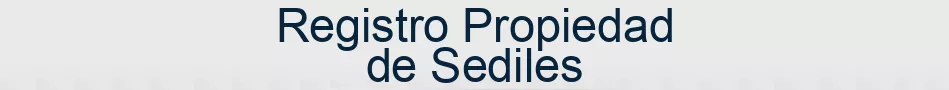 Registro Propiedad de Sediles