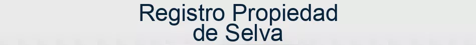 Registro Propiedad de Selva