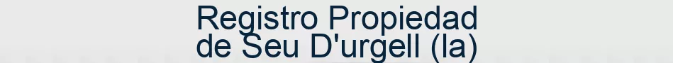 Registro Propiedad de Seu D'urgell (la)