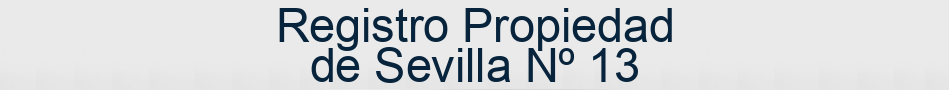 Registro Propiedad de Sevilla Nº 13