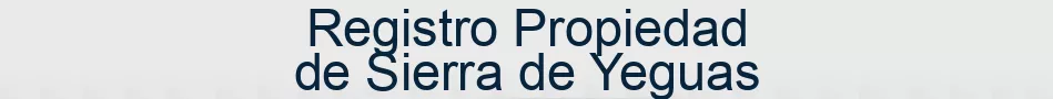 Registro Propiedad de Sierra de Yeguas