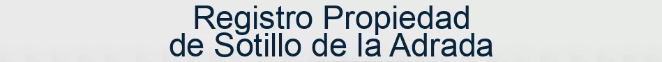Registro Propiedad de Sotillo de la Adrada