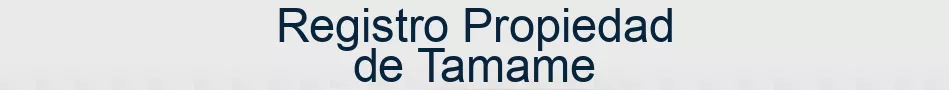Registro Propiedad de Tamame