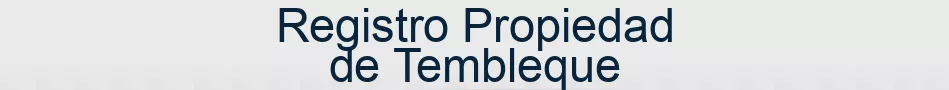 Registro Propiedad de Tembleque