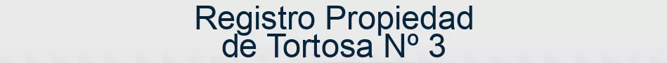 Registro Propiedad de Tortosa Nº 3