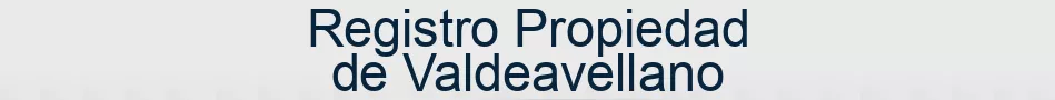Registro Propiedad de Valdeavellano