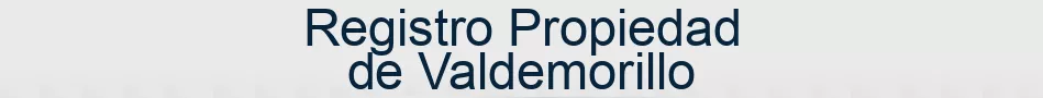 Registro Propiedad de Valdemorillo