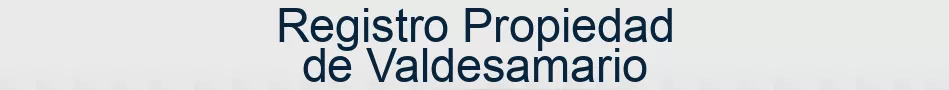 Registro Propiedad de Valdesamario