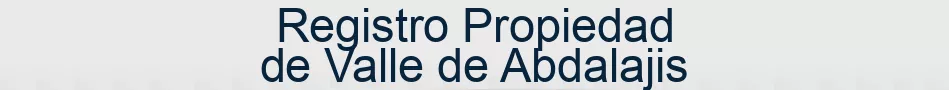 Registro Propiedad de Valle de Abdalajis
