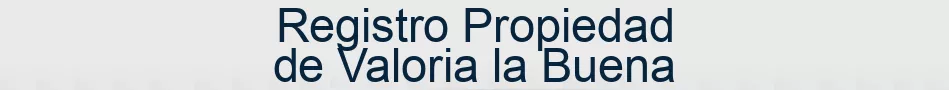Registro Propiedad de Valoria la Buena