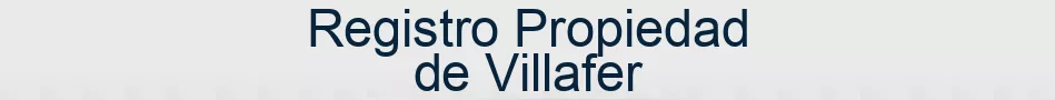 Registro Propiedad de Villafer