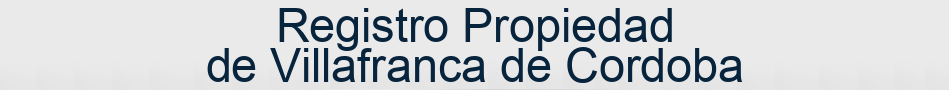 Registro Propiedad de Villafranca de Cordoba