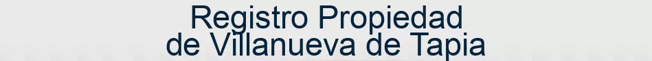 Registro Propiedad de Villanueva de Tapia