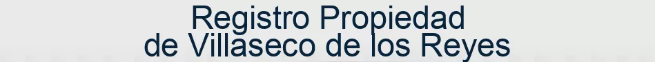 Registro Propiedad de Villaseco de los Reyes