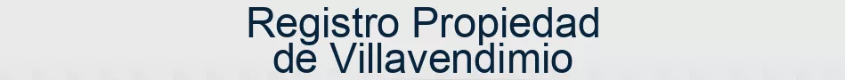 Registro Propiedad de Villavendimio