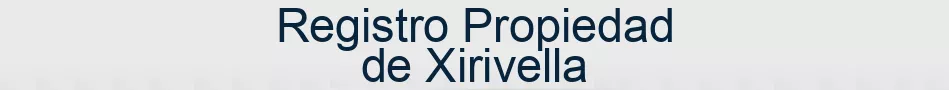 Registro Propiedad de Xirivella