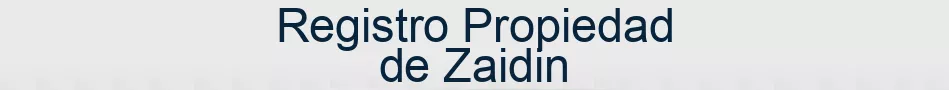 Registro Propiedad de Zaidin
