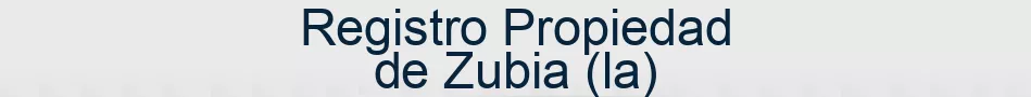Registro Propiedad de Zubia (la)